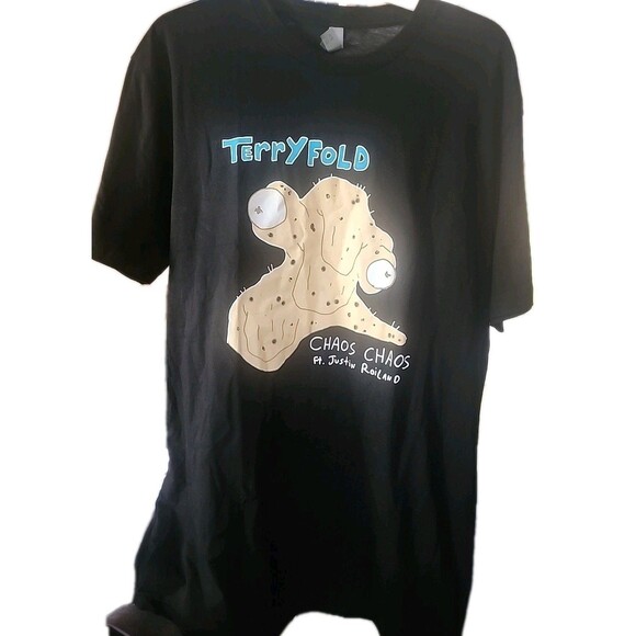 Rick and Morty  Terryfolds Chaos Choas Album Shirt  New B7 Excellent Medium - Picture 2 of 4